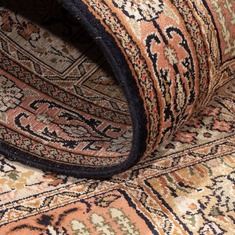 Runner Silk Rug - Kashmir Silk - 280 x 77 cm - dark beige