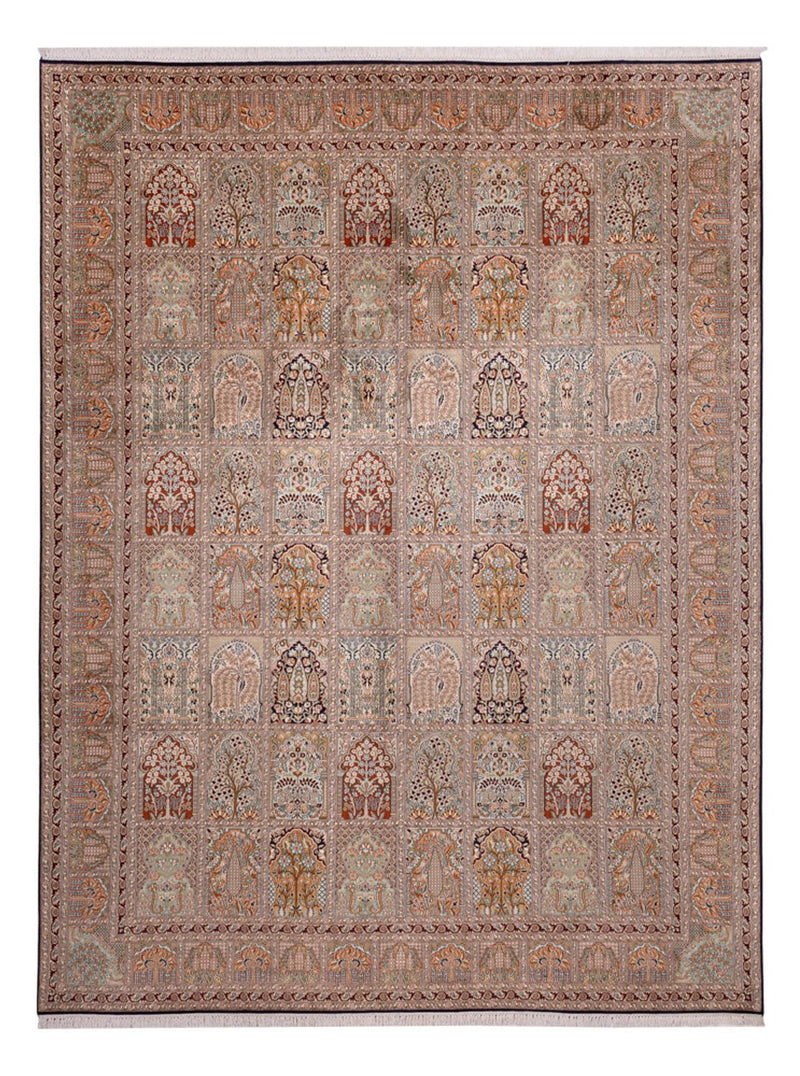 Silk Rug - Kashmir Silk - 362 x 274 cm - dark beige