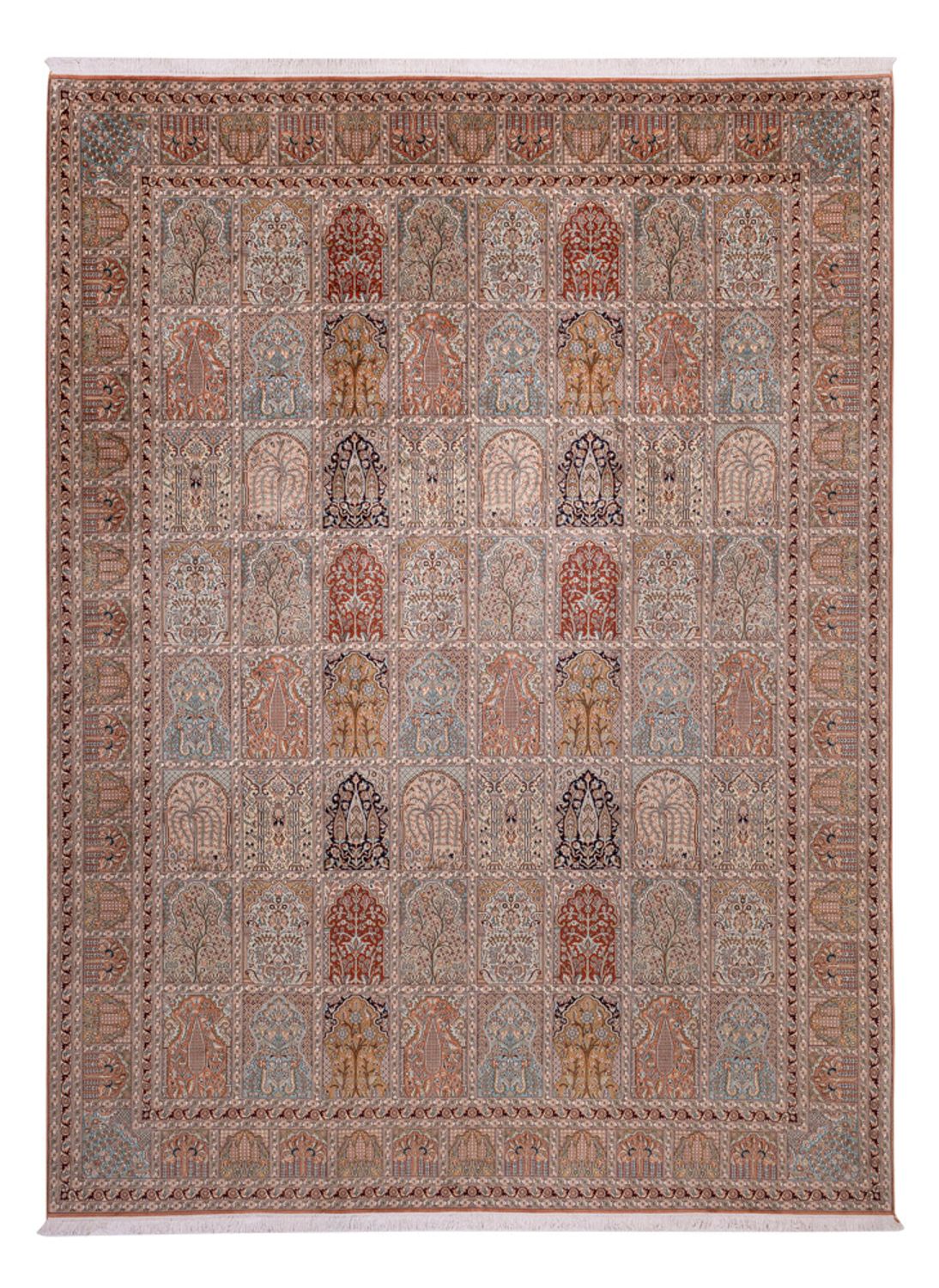 Silk Rug - Kashmir Silk - 372 x 277 cm - dark beige