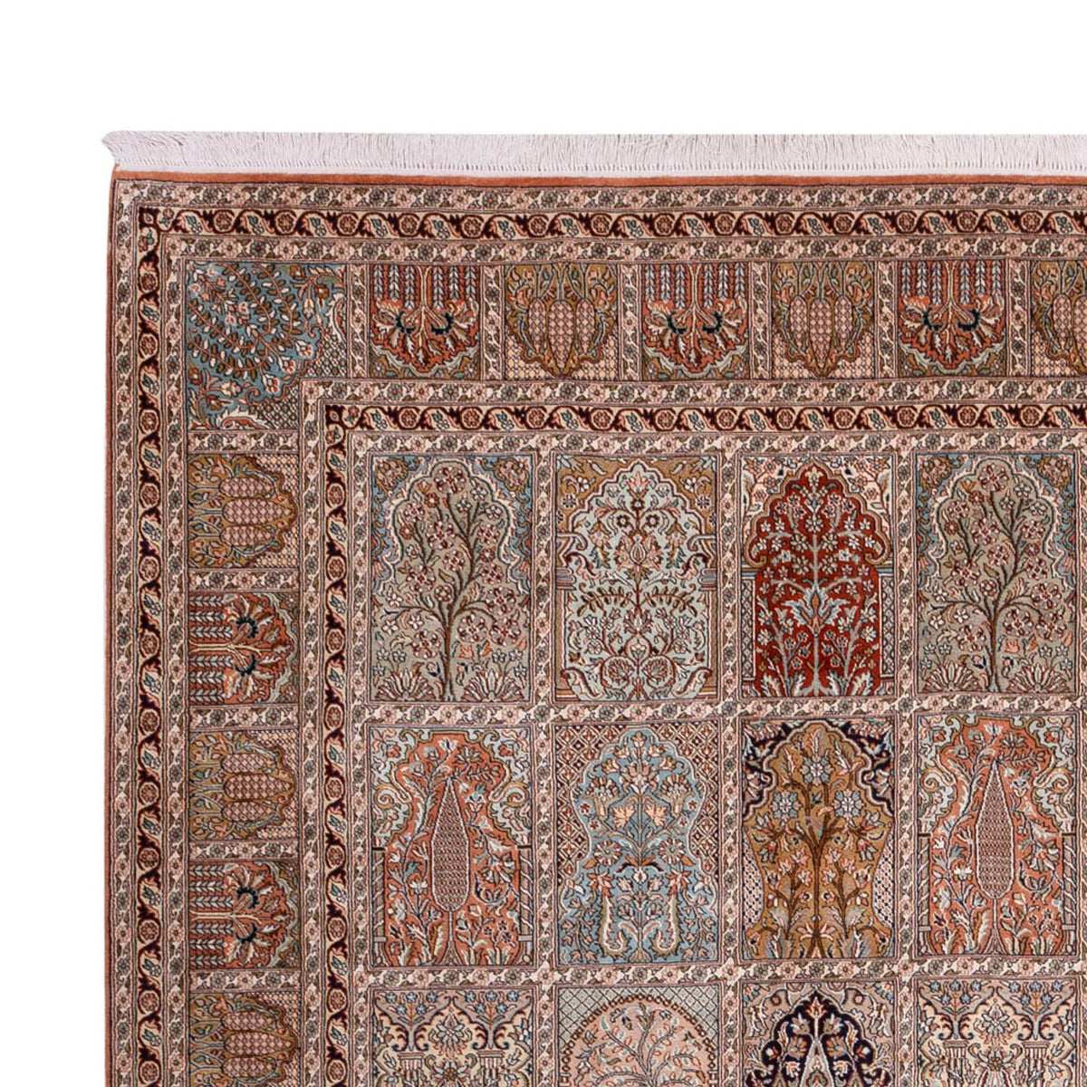 Silk Rug - Kashmir Silk - 372 x 277 cm - dark beige