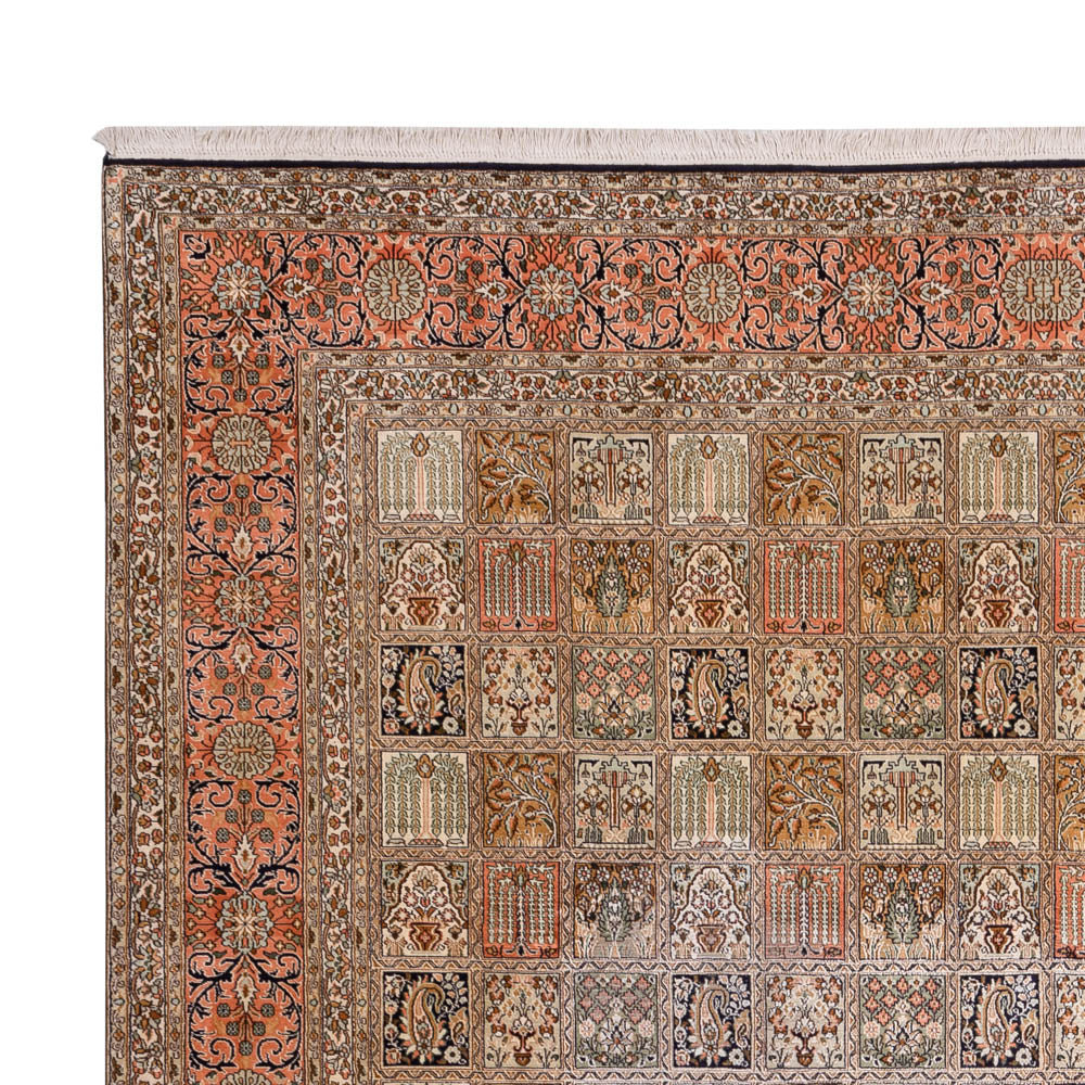 Silk Rug - Kashmir Silk - 377 x 275 cm - dark beige