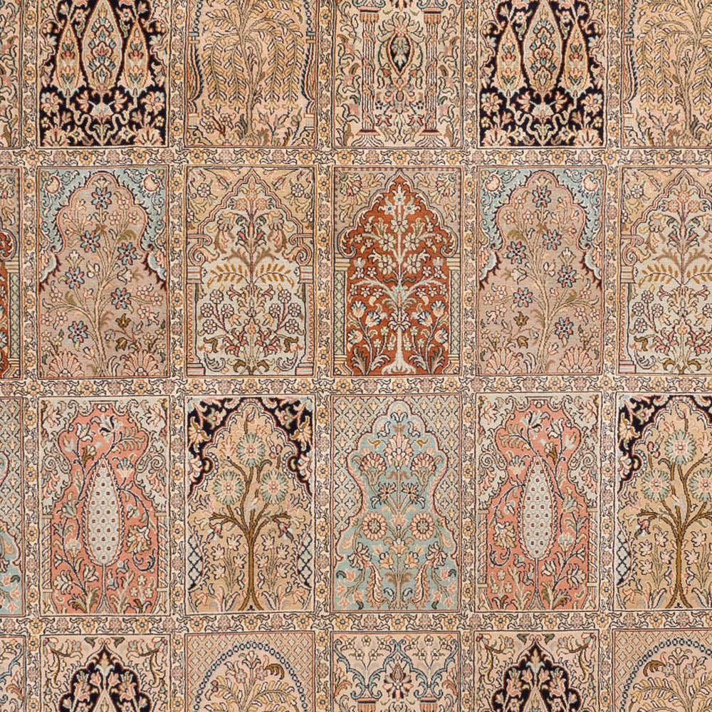 Silk Rug - Kashmir Silk - 381 x 273 cm - dark beige