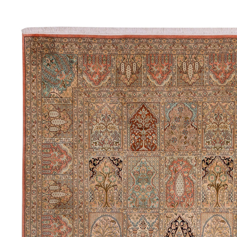 Silk Rug - Kashmir Silk - 381 x 273 cm - dark beige