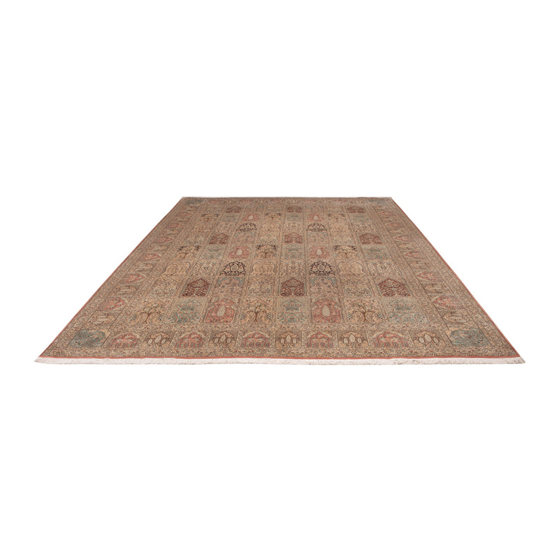 Silk Rug - Kashmir Silk - 381 x 273 cm - dark beige