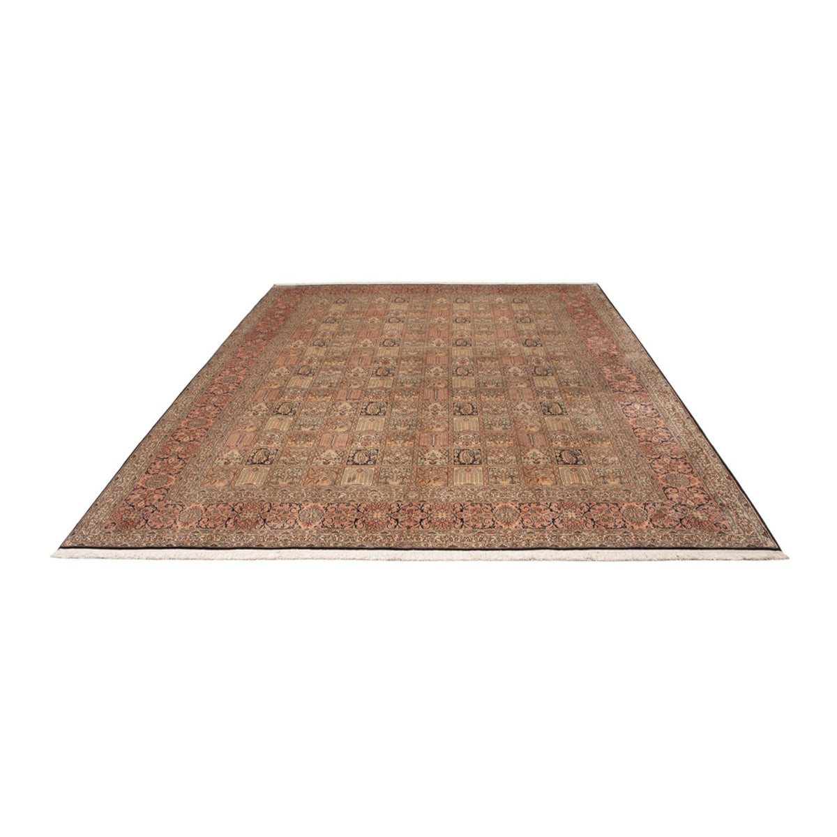 Silk Rug - Kashmir Silk - 339 x 246 cm - dark beige
