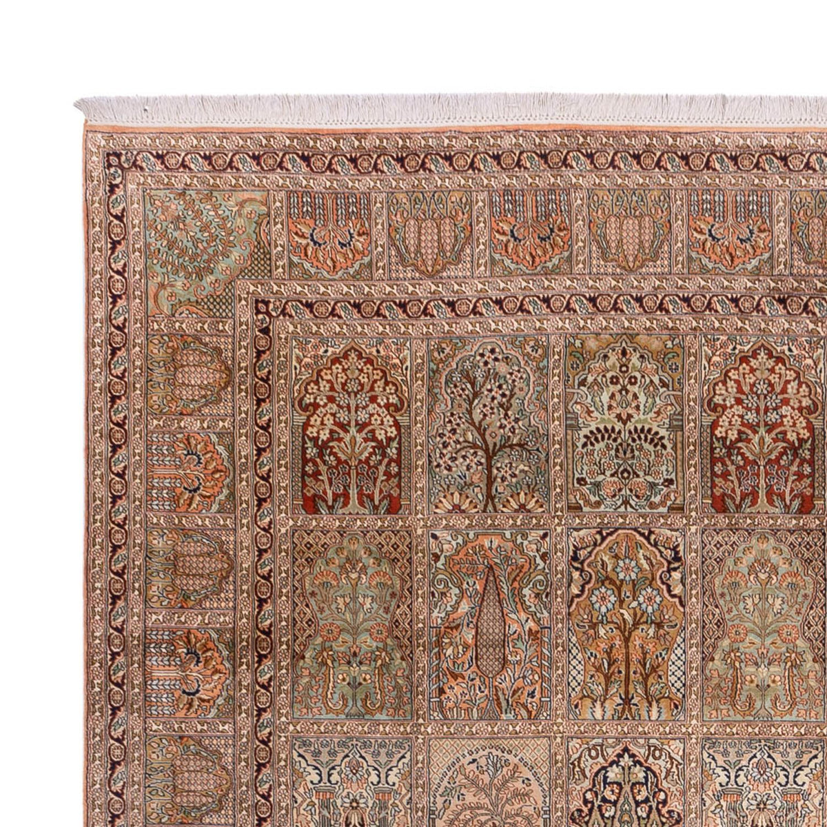 Silk Rug - Kashmir Silk - 403 x 298 cm - dark beige