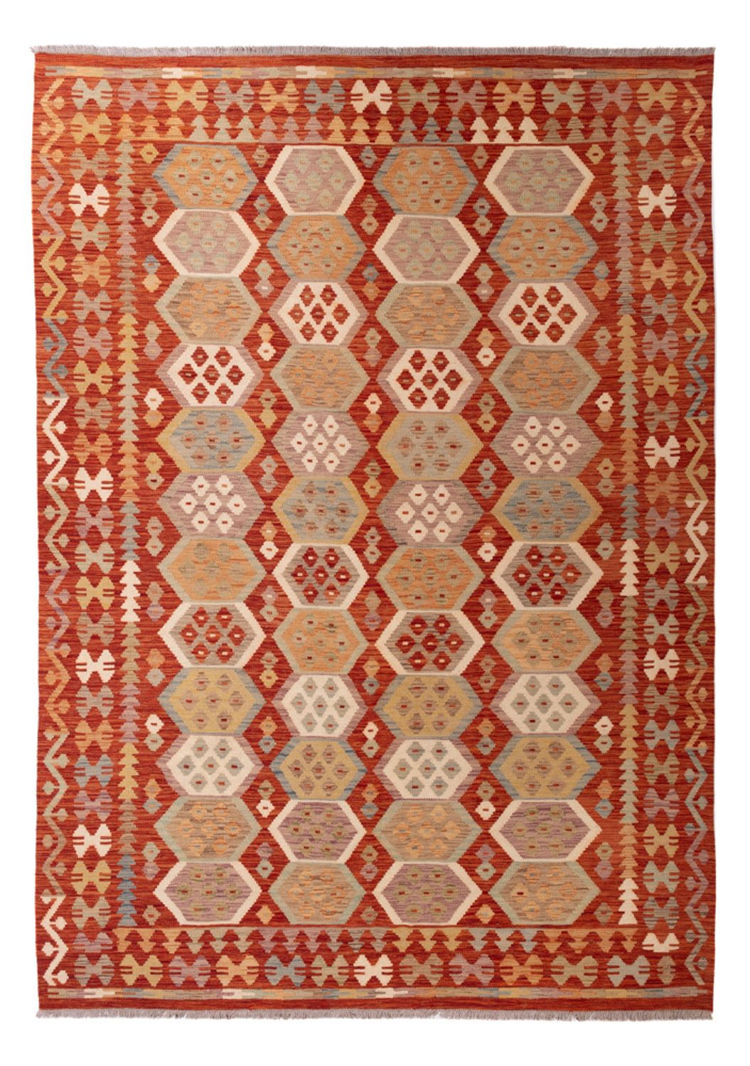 Kelim Rug - Splash - 289 x 203 cm - multicolored