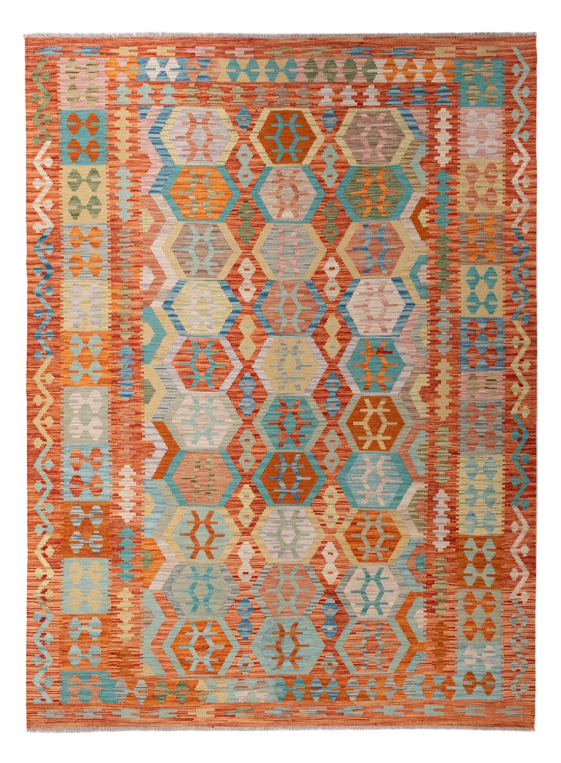 Kelim Rug - Splash - 294 x 210 cm - multicolored