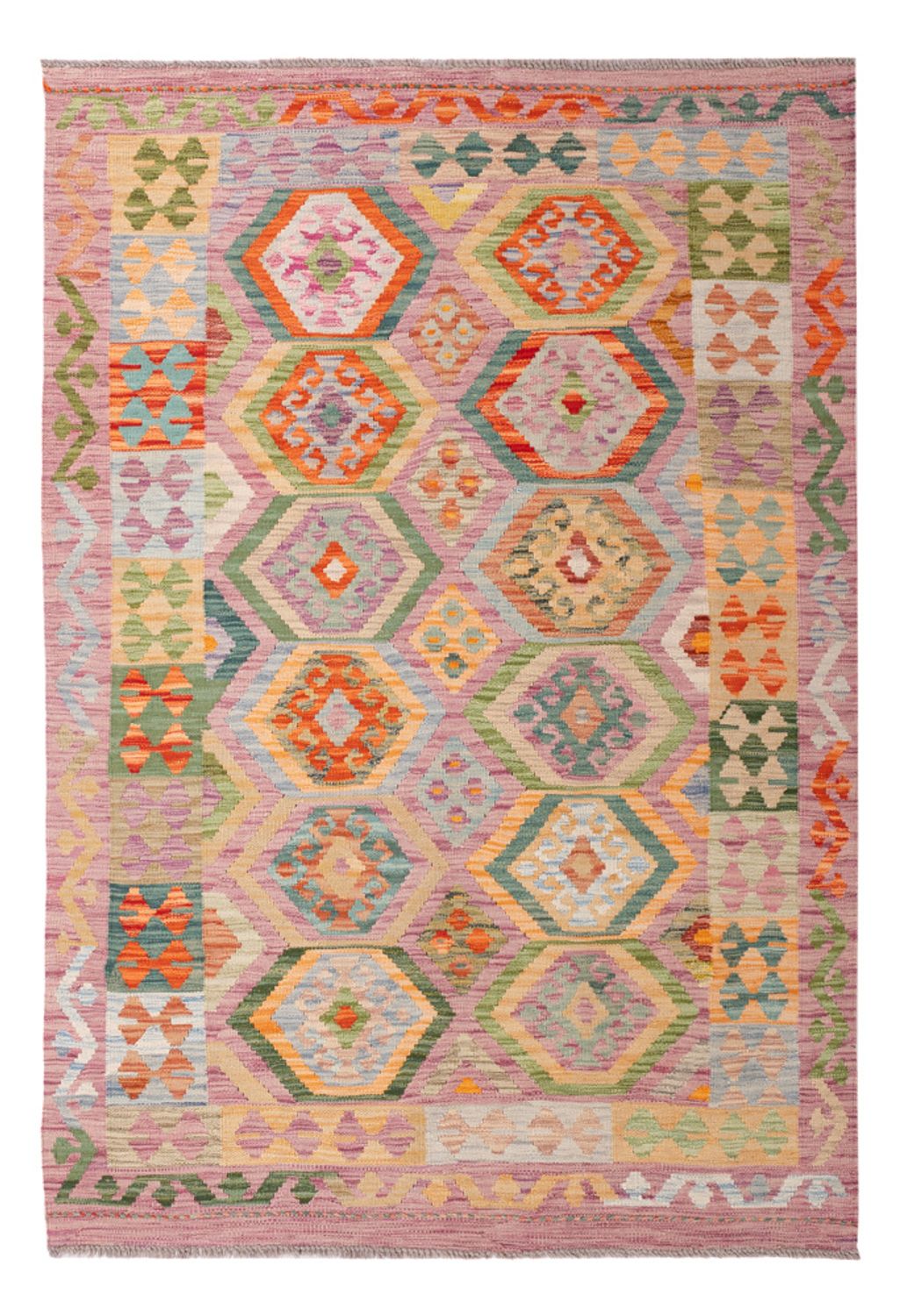 Kelim Rug - Splash - 187 x 127 cm - multicolored