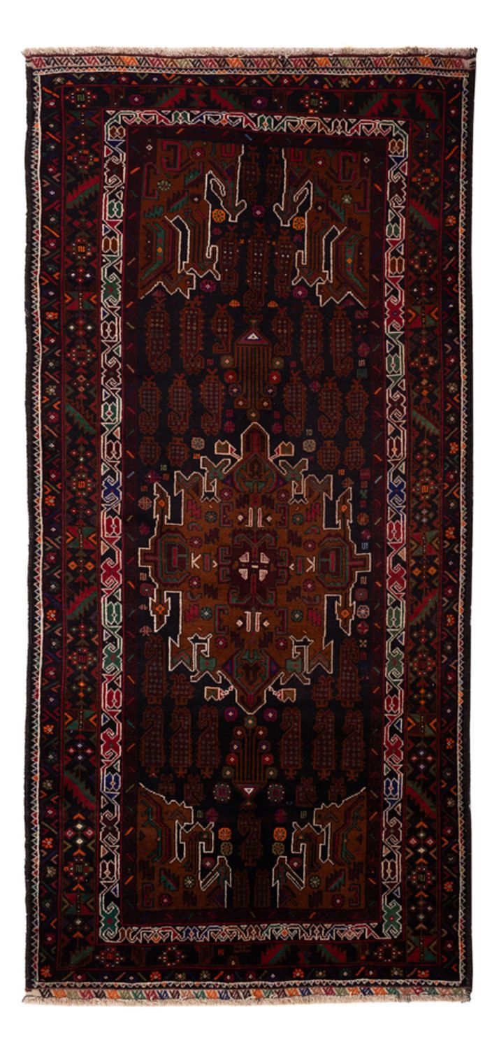Runner Belutsch Rug - 222 x 103 cm - dark red