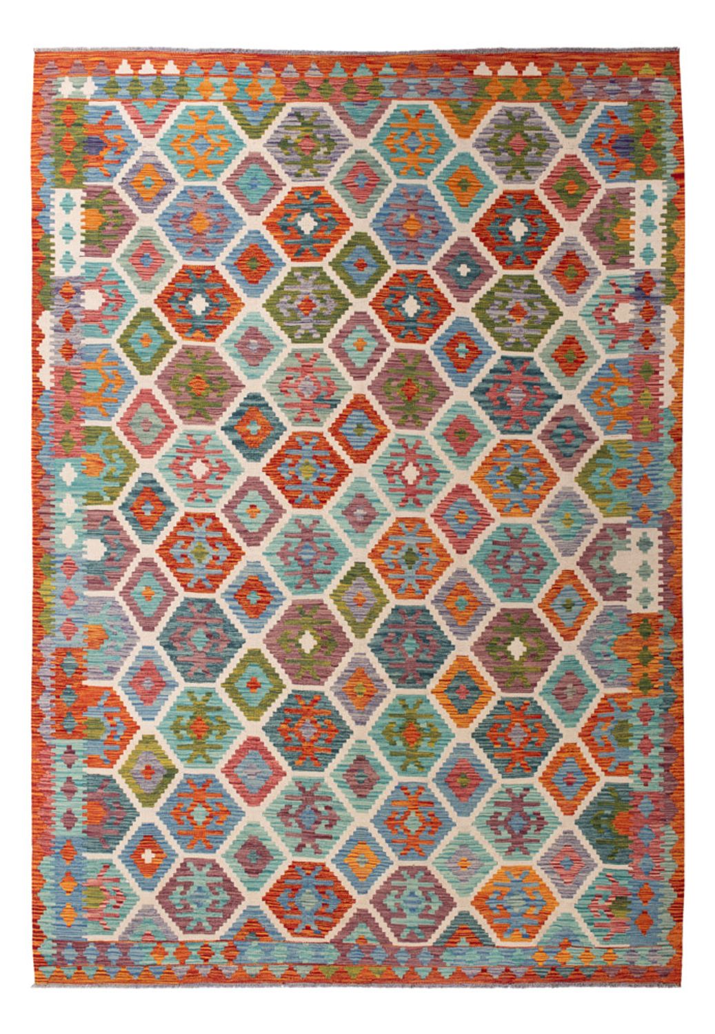 Kelim Rug - Splash - 296 x 204 cm - multicolored