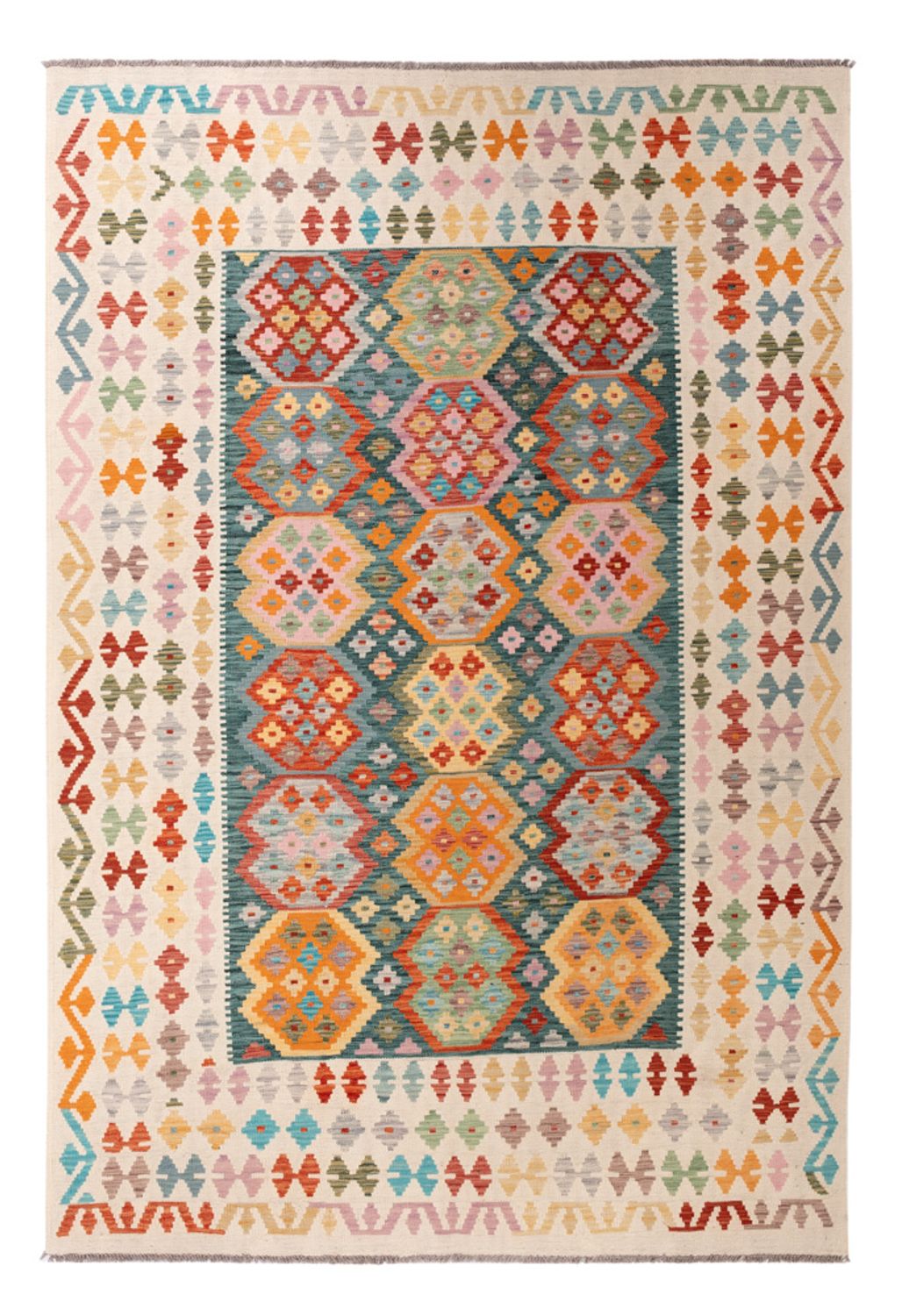 Kelim Rug - Splash - 294 x 206 cm - multicolored