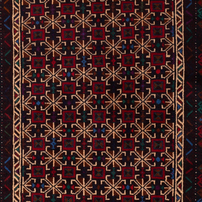 Runner Belutsch Rug - 200 x 114 cm - dark red