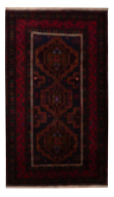 Runner Belutsch Rug - 227 x 129 cm - dark red