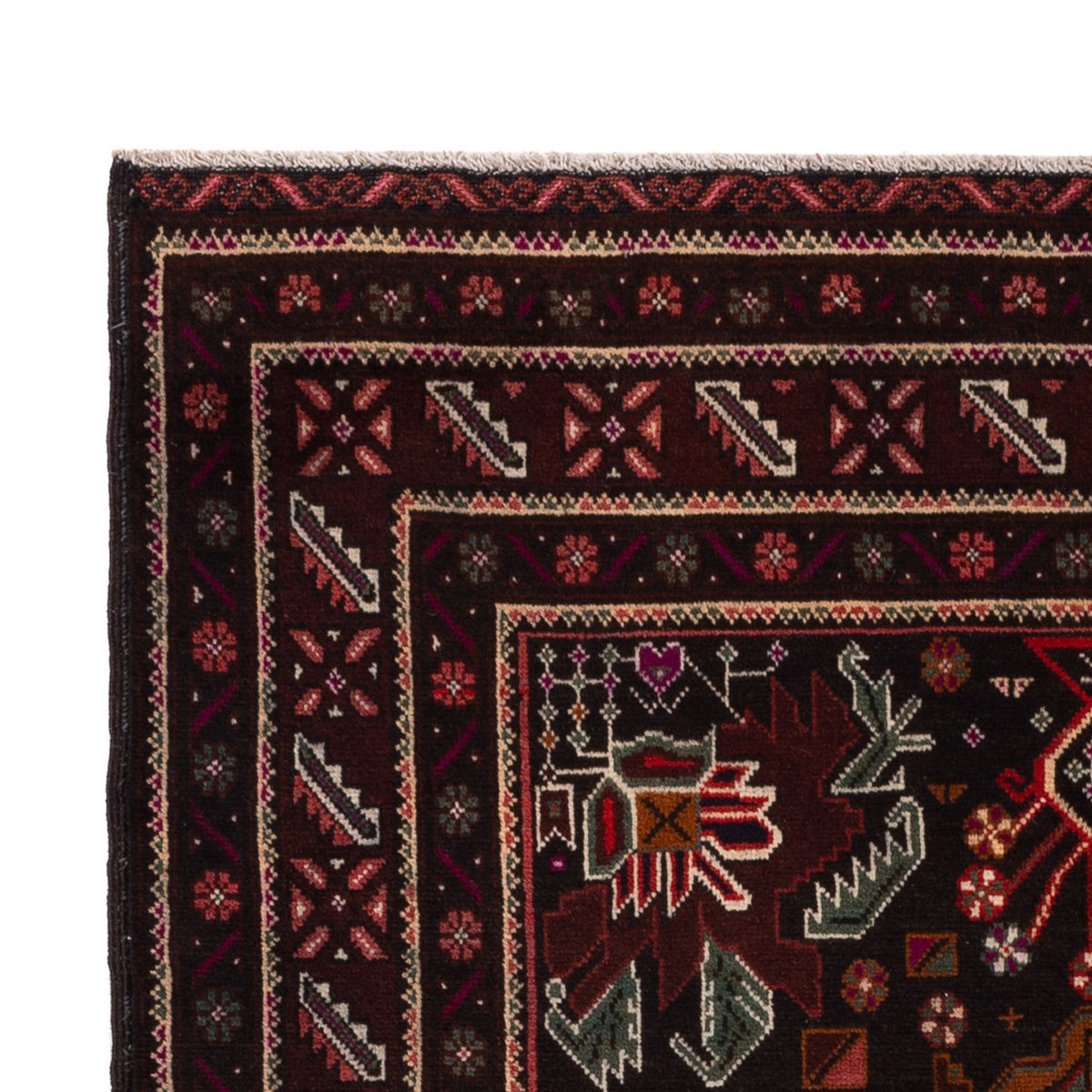 Runner Belutsch Rug - 201 x 114 cm - dark red