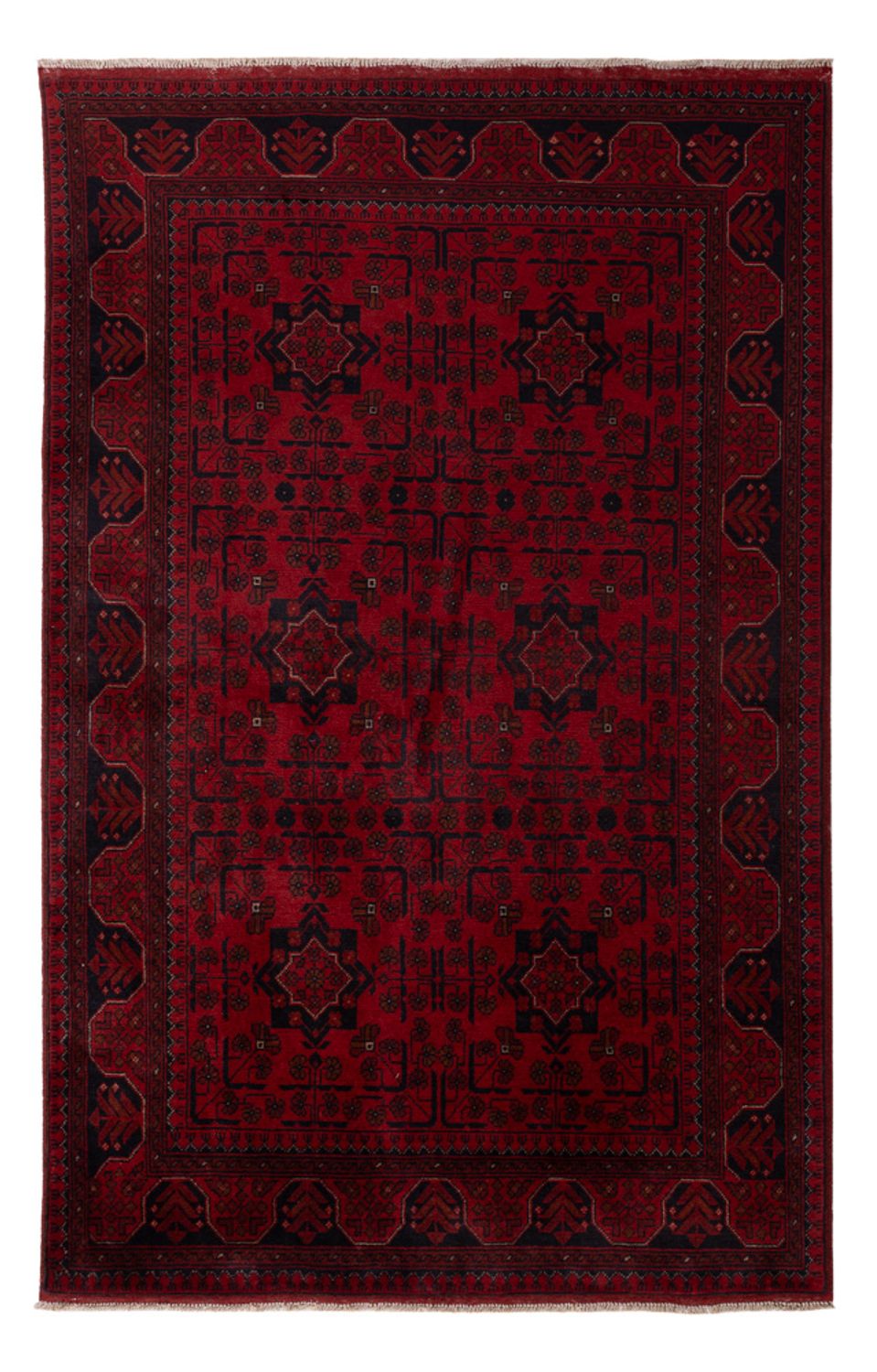 Afghan Rug - Kunduz - 199 x 124 cm - dark red