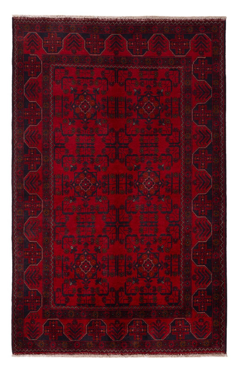 Afghan Rug - Kunduz - 201 x 126 cm - dark red