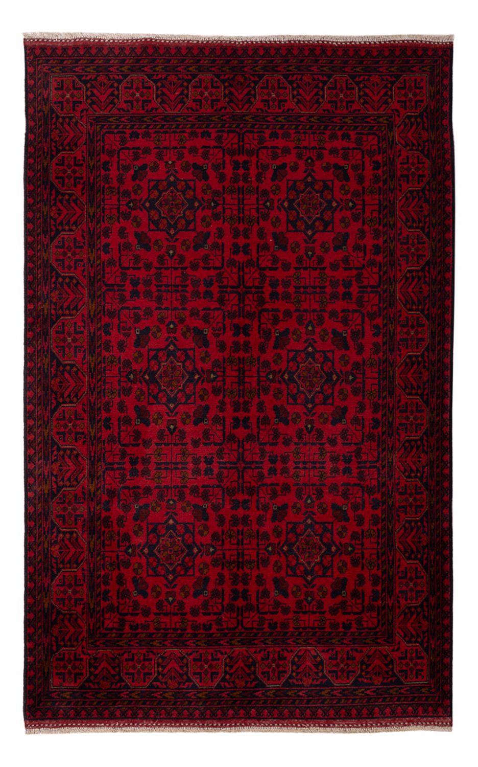 Afghan Rug - Kunduz - 200 x 127 cm - dark red