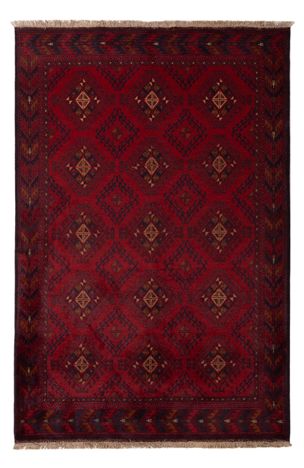 Afghan Rug - Kunduz - 195 x 125 cm - dark red