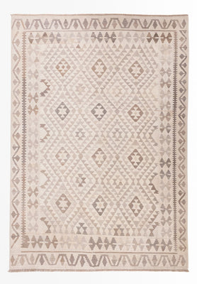 Kelim Rug - Splash - 286 x 202 cm - light grey