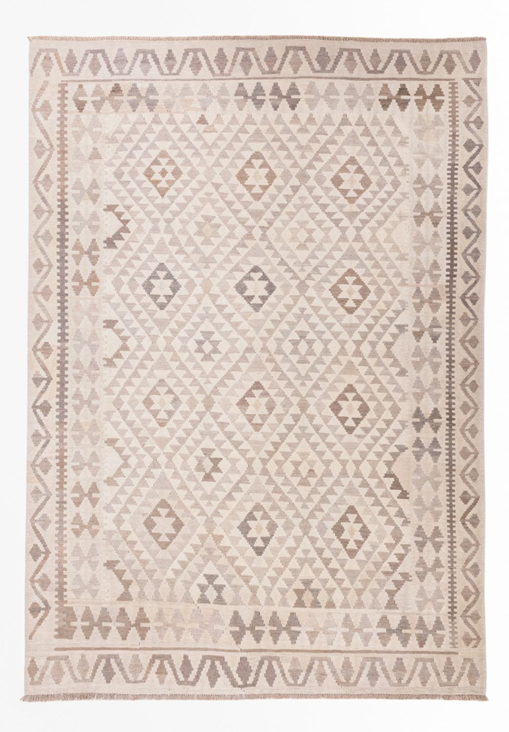 Kelim Rug - Splash - 286 x 202 cm - light grey