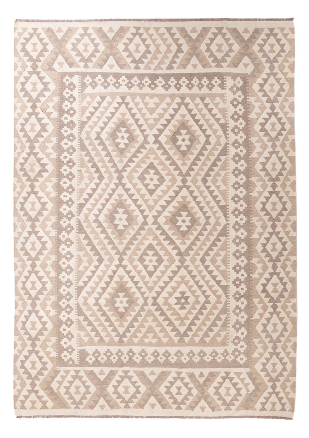 Kelim Rug - Splash - 281 x 200 cm - light grey