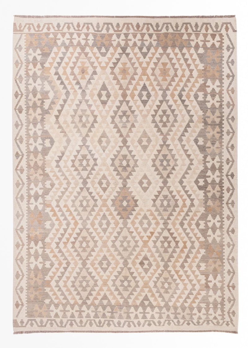 Kelim Rug - Splash - 291 x 207 cm - light grey