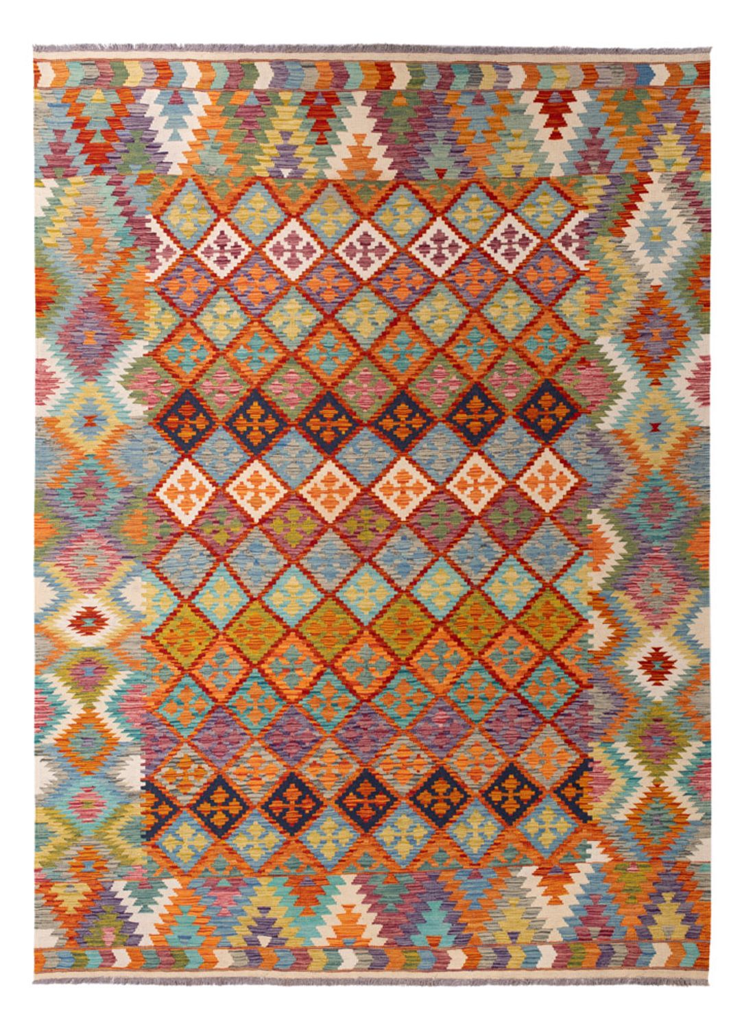 Kelim Rug - Splash - 296 x 209 cm - multicolored