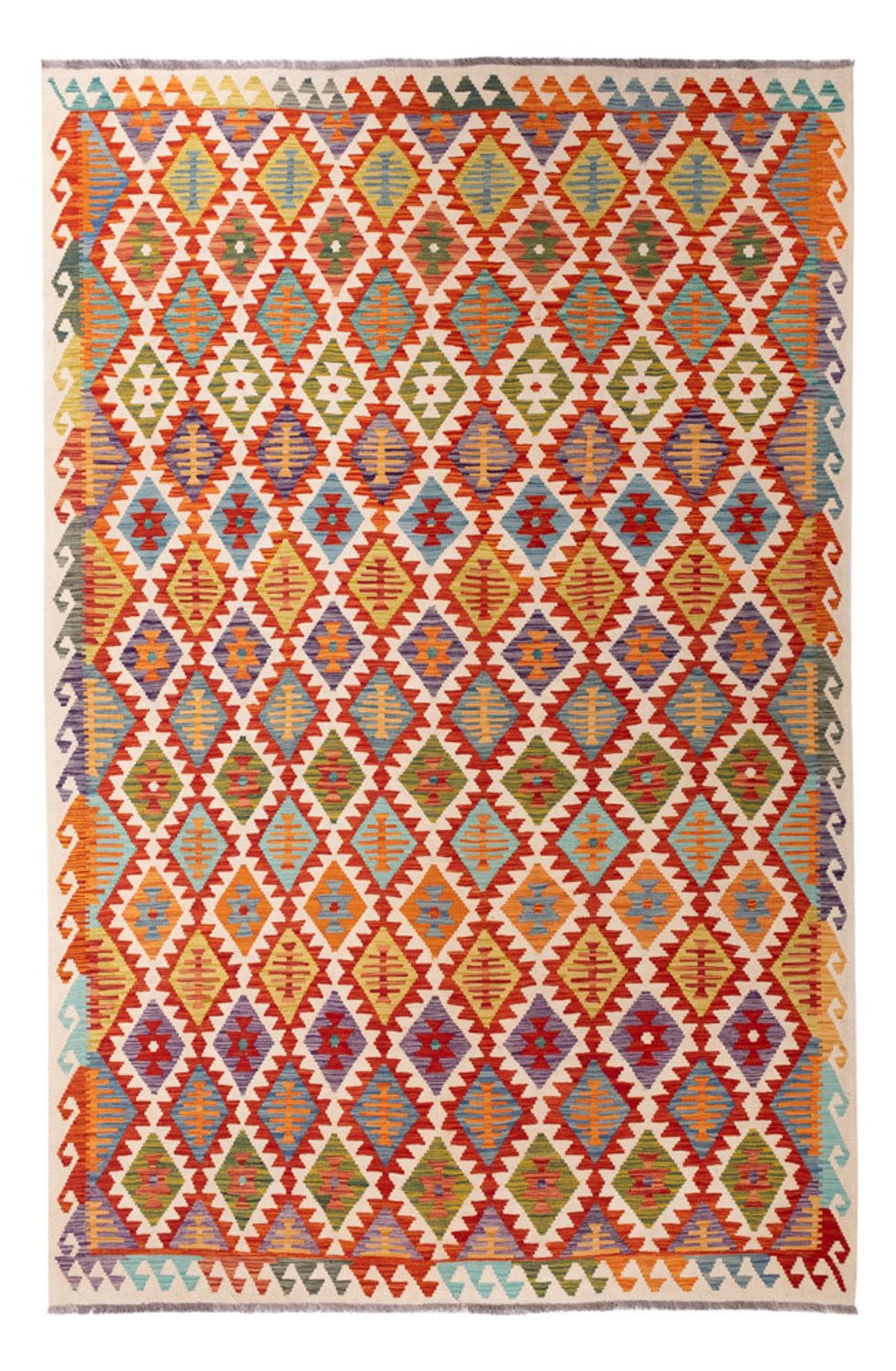Kelim Rug - Splash - 307 x 200 cm - multicolored