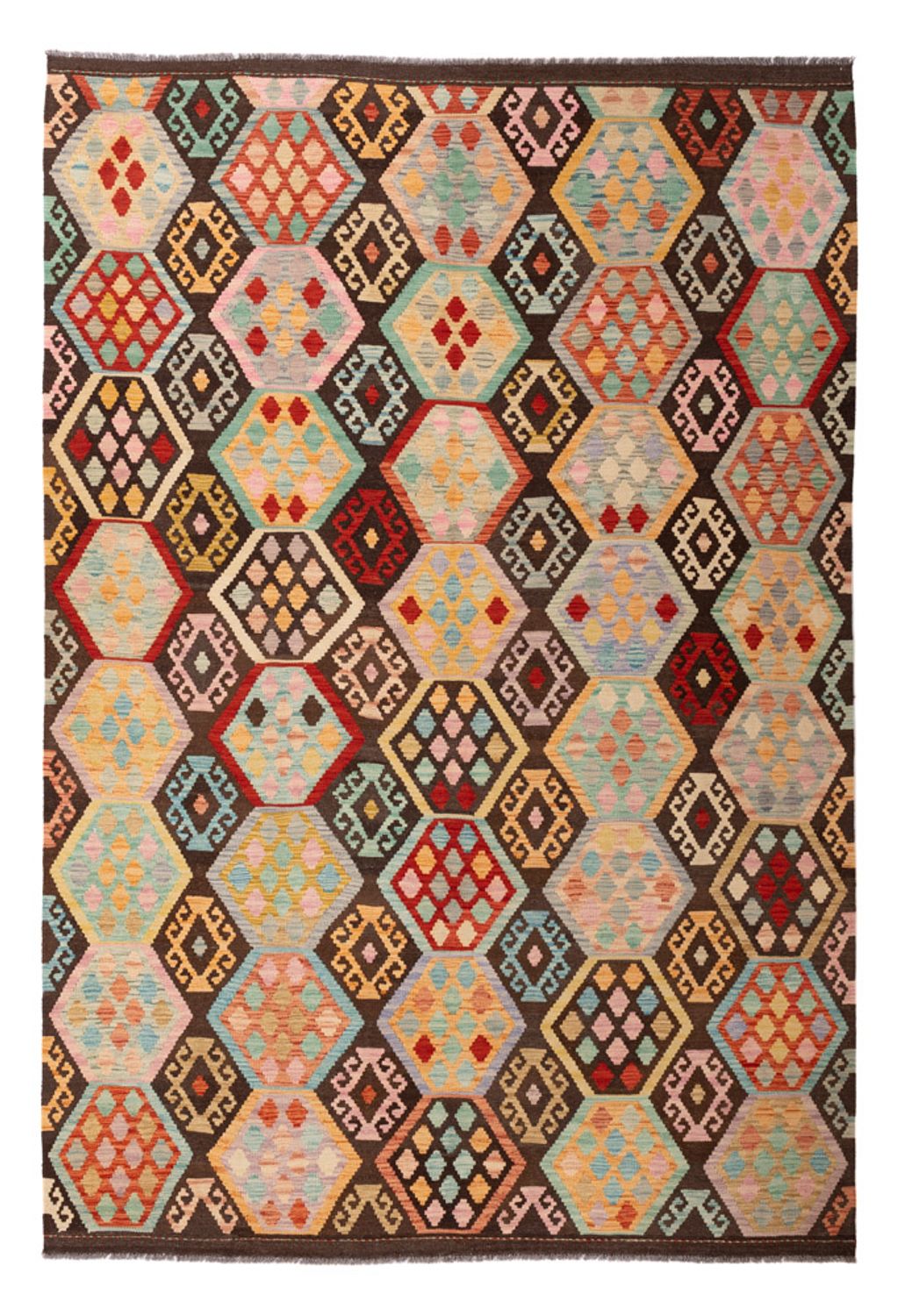 Kelim Rug - Splash - 294 x 201 cm - multicolored