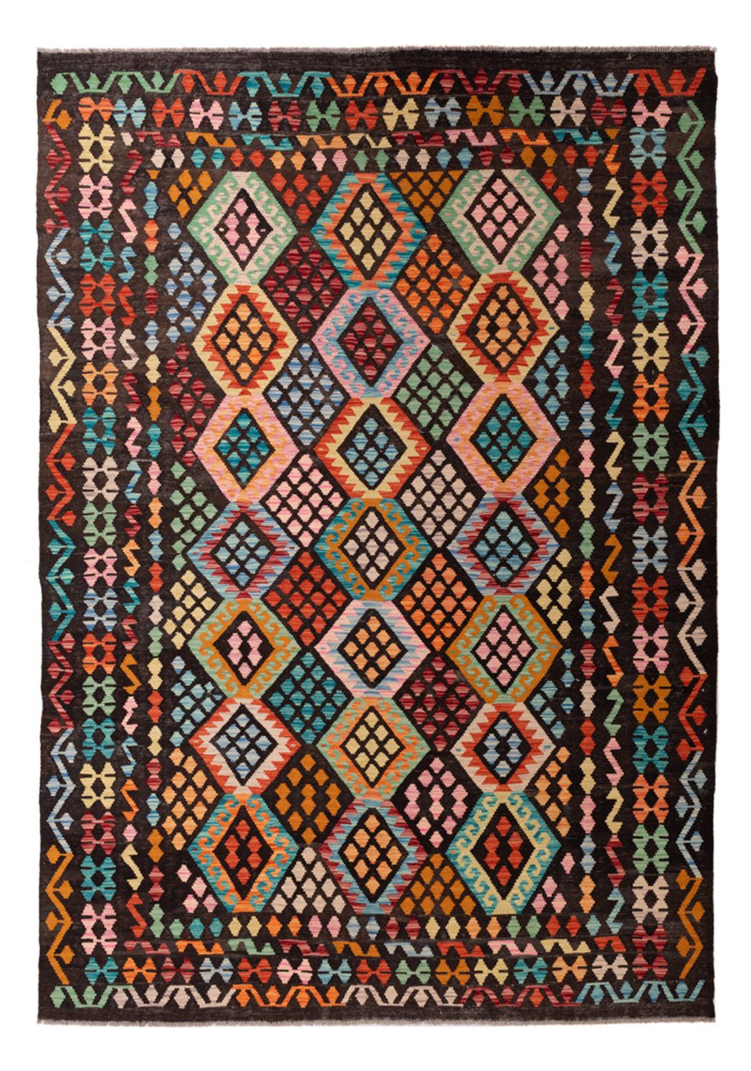Kelim Rug - Splash - 293 x 206 cm - multicolored