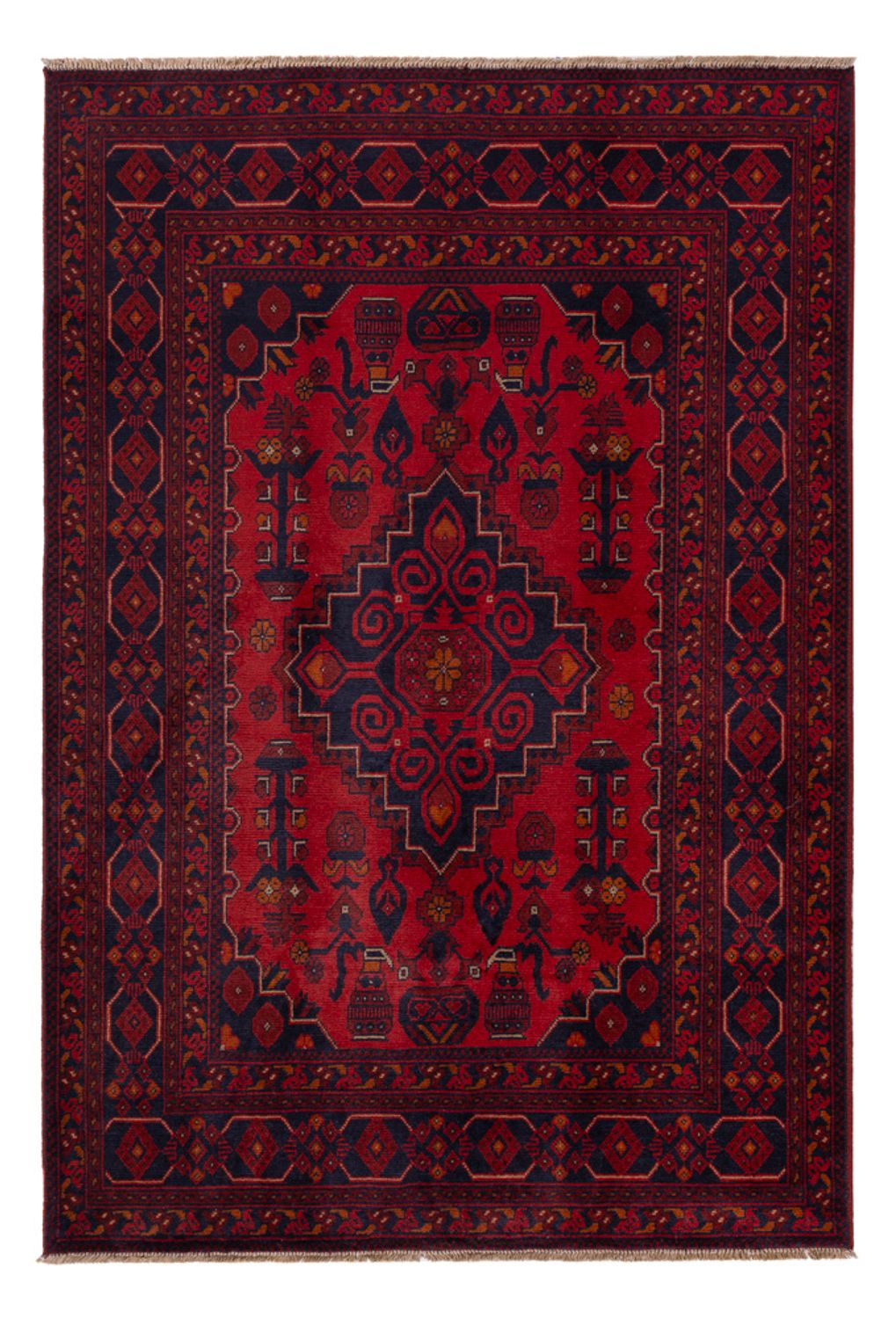 Afghan Rug - Kunduz - 197 x 127 cm - dark red