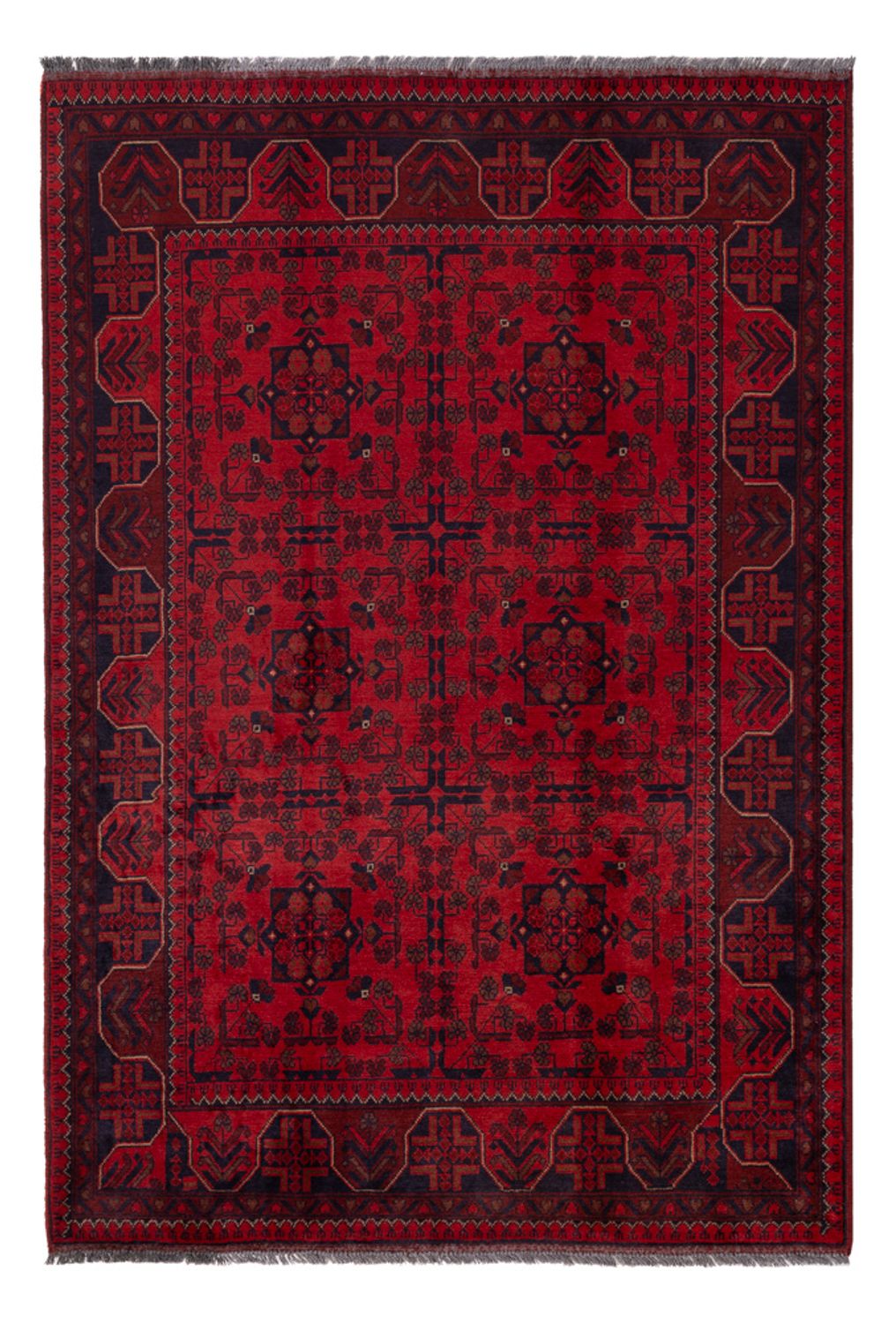 Afghan Rug - Kunduz - 195 x 128 cm - dark red