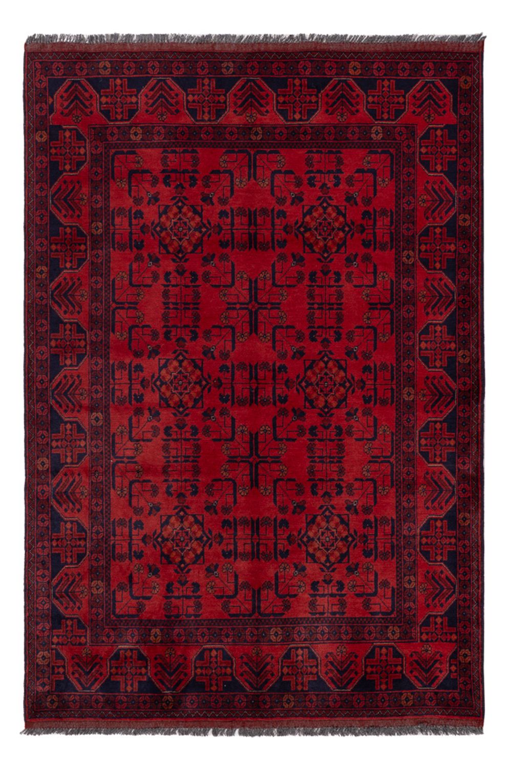 Afghan Rug - Kunduz - 194 x 133 cm - dark red