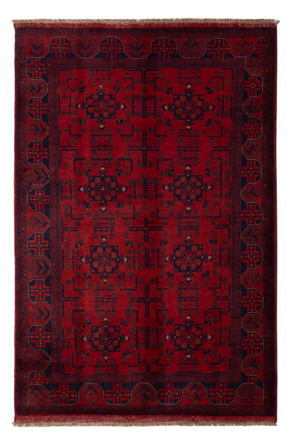 Afghan Rug - Kunduz - 198 x 130 cm - dark red