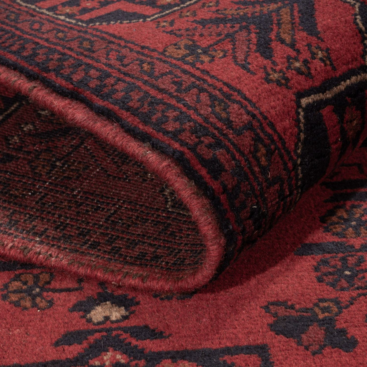 Afghan Rug - Kunduz - 198 x 130 cm - dark red