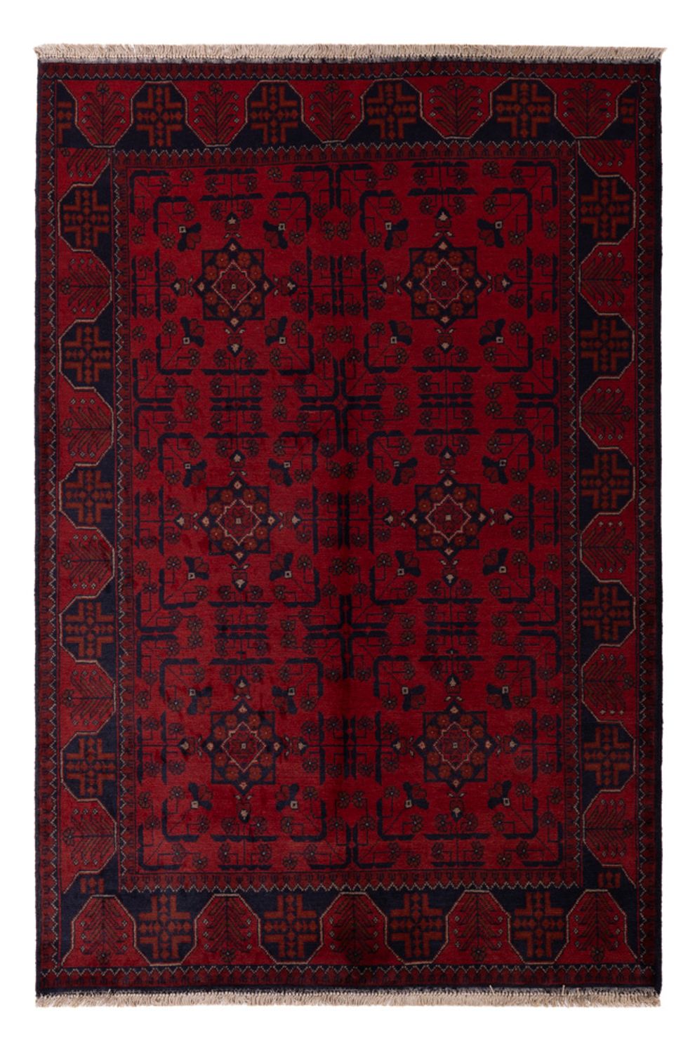 Afghan Rug - Kunduz - 192 x 127 cm - dark red