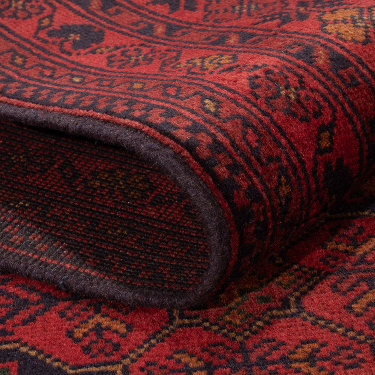 Afghan Rug - Kunduz - 193 x 124 cm - dark red