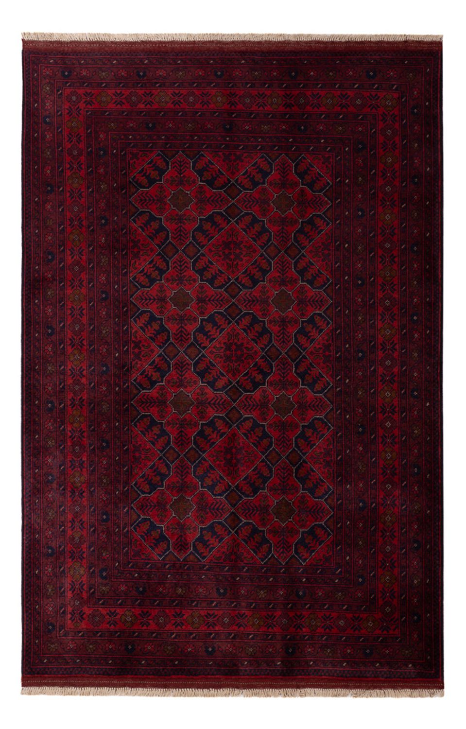 Afghan Rug - Kunduz - 193 x 125 cm - dark red