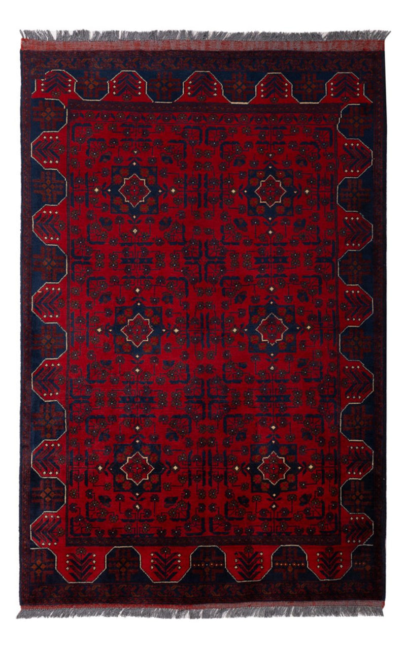 Afghan Rug - Kunduz - 194 x 126 cm - dark red