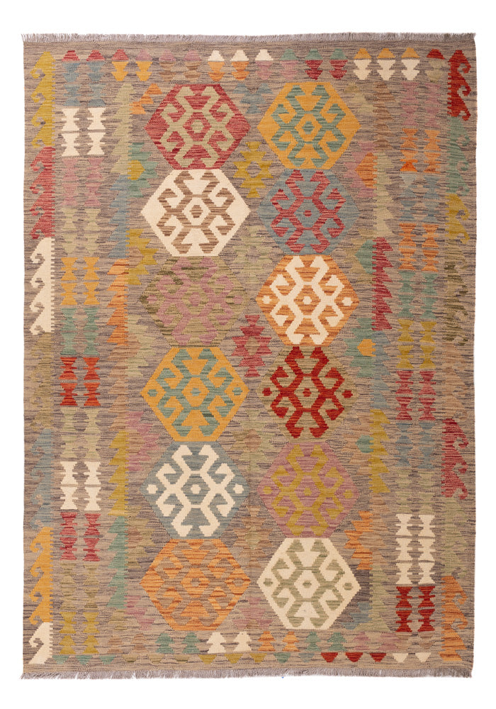 Kelim Rug - Splash - 243 x 168 cm - colorful