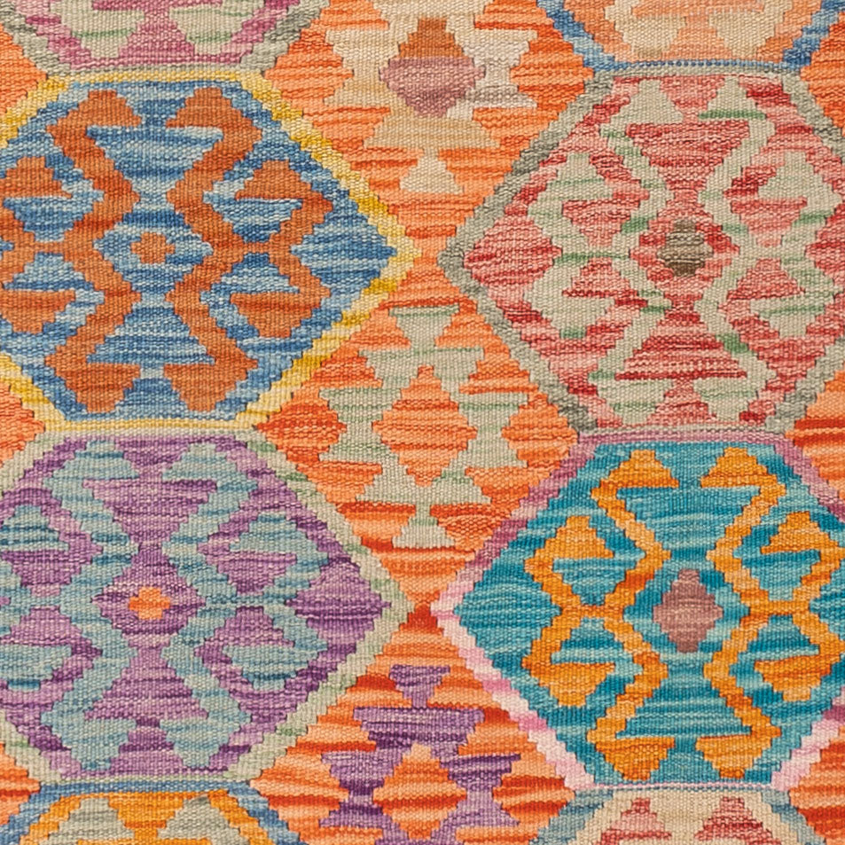 Kelim Rug - Splash - 195 x 149 cm - colorful