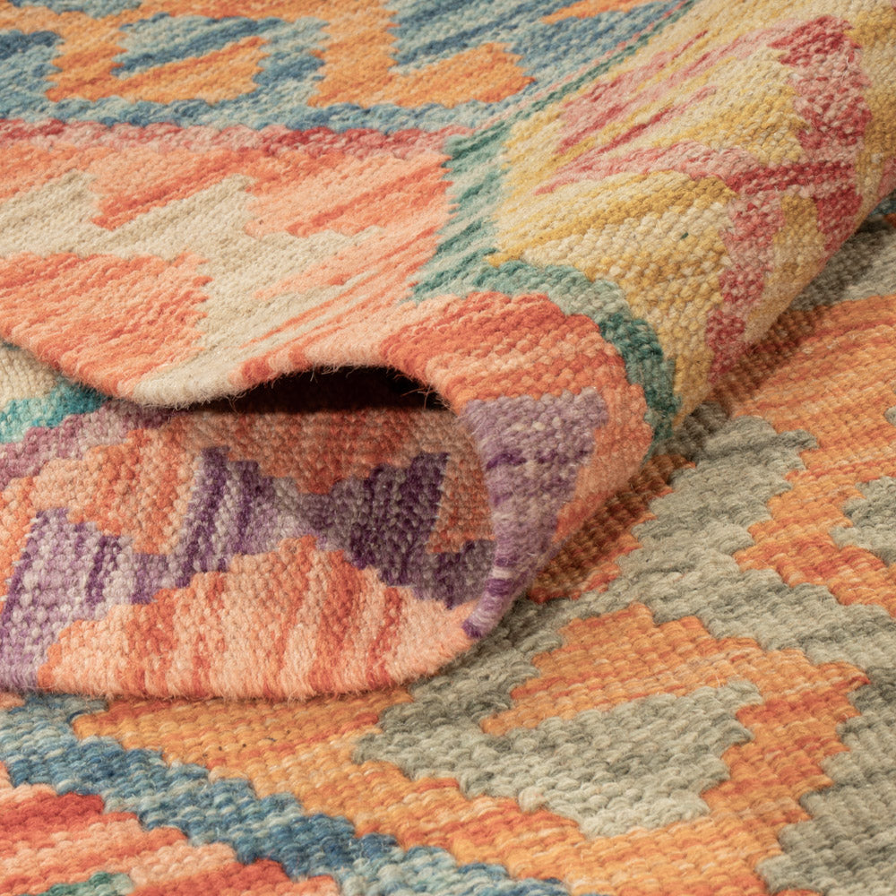 Kelim Rug - Splash - 195 x 149 cm - colorful