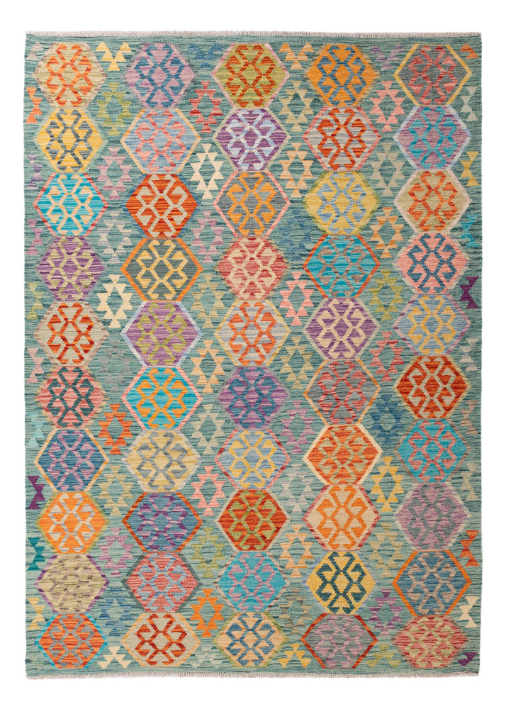 Kelim Rug - Splash - 252 x 179 cm - colorful