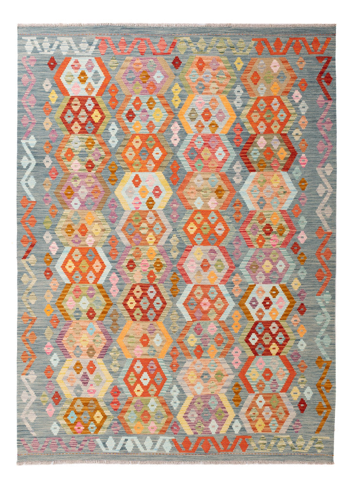 Kelim Rug - Splash - 242 x 178 cm - colorful