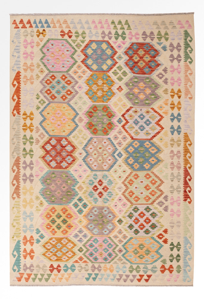 Kelim Rug - Splash - 258 x 176 cm - colorful