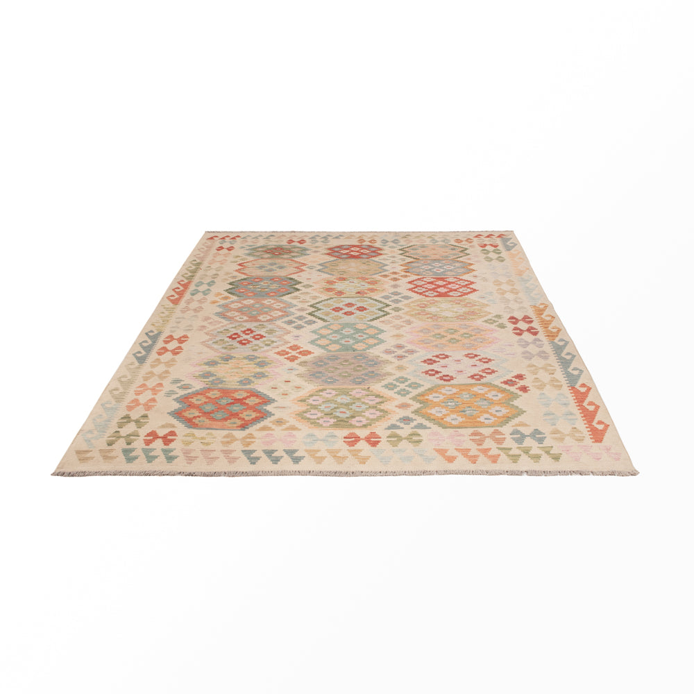 Kelim Rug - Splash - 253 x 178 cm - colorful