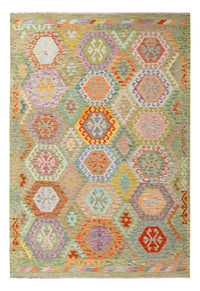 Kelim Rug - Splash - 252 x 178 cm - colorful