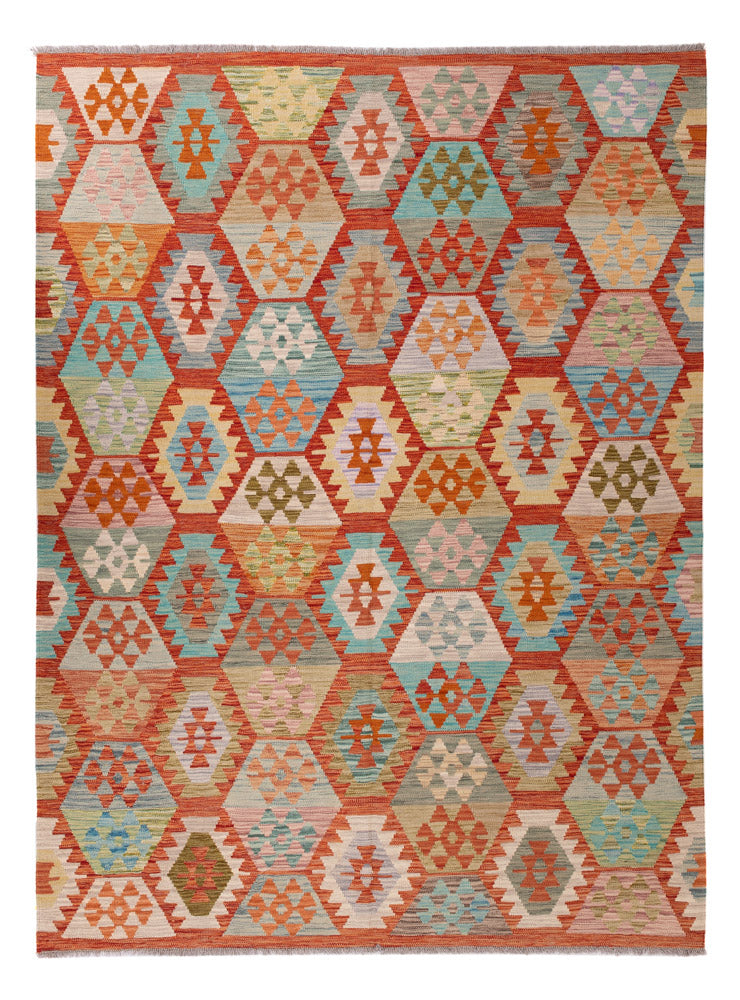 Kelim Rug - Splash - 242 x 180 cm - colorful