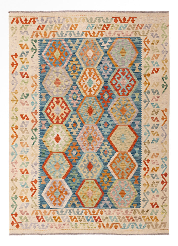 Kelim Rug - Splash - 241 x 178 cm - colorful
